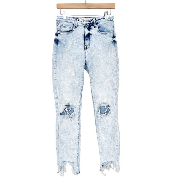 L'Agence High Line Distressed Skinny Jeans Raw Hem Sz 27 - Picture 6 of 6